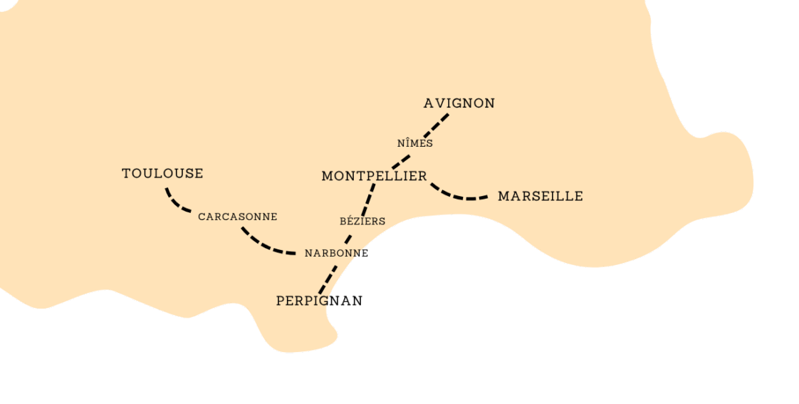 affiche voyage vélo france moderne minimaliste jaune beige